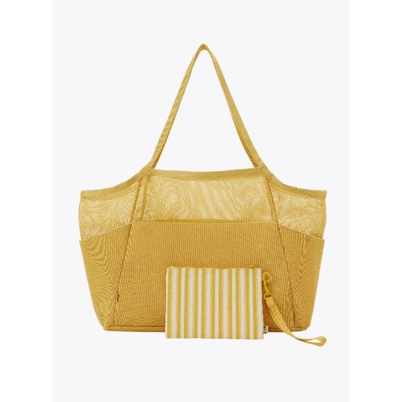 BEIS NWT The Mesh Beach Tote in Honey Yellow - Picture 3 of 5